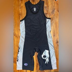 Customized Cliff Keen Athletic MXS Black Unisex Wrestling One Piece Singlet XS